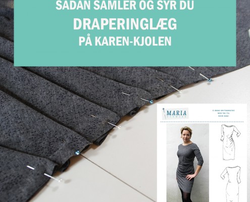 Samle draperingslæg Karen kjole