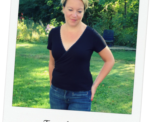 Wrap top with lace elastic