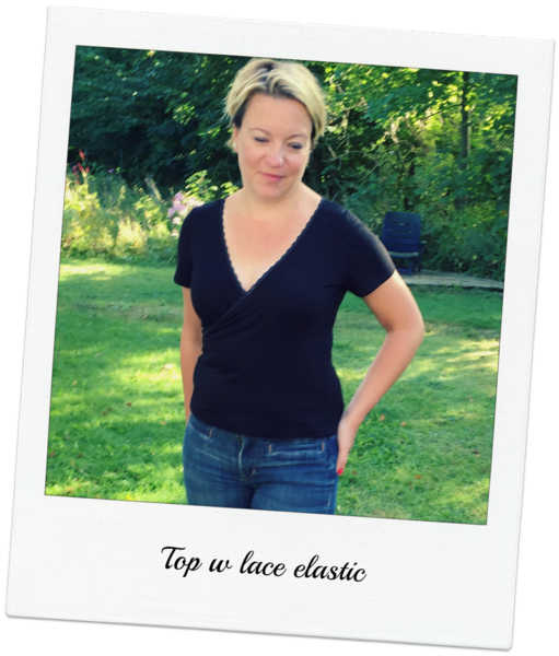 Wrap top with lace elastic